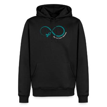 Krebs-Bewusstseins-Shirt, Eierstockkrebs-Bewusstsein - Männer Premium Bio Hoodie - Schwarz - Vorne - Nico (187cm)