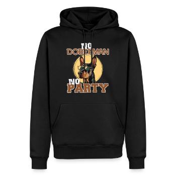 Doberman Besitzer NO DOBERMAN NO PARTY Lustiges - Männer Premium Bio Hoodie - Schwarz - Vorne - Nico (187cm)