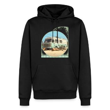 Vintage RV Camping et pickleball style de vie - Sweat à capuche Premium bio Homme - noir - Devant - Nico (187cm)