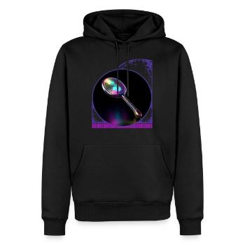 Holographic Pickleball Paddle Futuristic Men - Men’s Premium Organic Hoodie - black - Front - Nico (187cm)