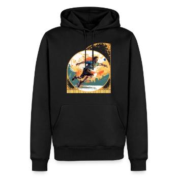 Energetic Jumping Smash Shot Pickleball Action - Men’s Premium Organic Hoodie - black - Front - Nico (187cm)