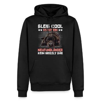 Newfie BLEIB COOL NEUFUNDLÄNDER KEIN GRIZZLY - Männer Premium Bio Hoodie - Schwarz - Vorne - Nico (187cm)