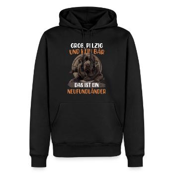 Neufundländer GROSS PELZIG UND KEIN BÄR Lustiges - Männer Premium Bio Hoodie - Schwarz - Vorne - Nico (187cm)