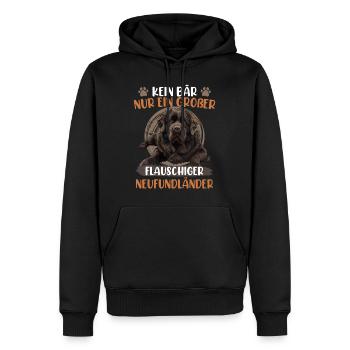 Neufundländer Hund KEIN BÄR NUR EIN GROßER - Männer Premium Bio Hoodie - Schwarz - Vorne - Nico (187cm)