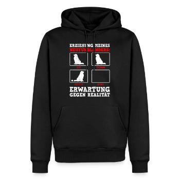 Hundetraining ERZIEHUNG MEINES NEUFUNDLÄNDERS - Männer Premium Bio Hoodie - Schwarz - Vorne - Nico (187cm)