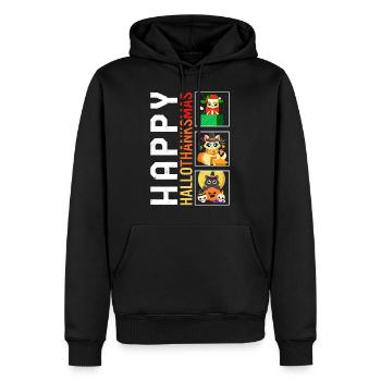 Chemise de vacances, joyeux Hallothanksmas Tee, cadeau pour - Sweat à capuche Premium bio Homme - noir - Devant - Nico (187cm)