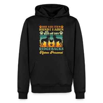 Rhodesian Ridgeback MEISTEN HUNDE HABEN BESITZER - Männer Premium Bio Hoodie - Schwarz - Vorne - Nico (187cm)