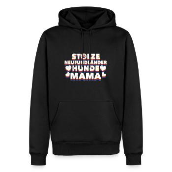 Newfie STOLZE NEUFUNDLÄNDER HUNDEMAMA Frauen - Männer Premium Bio Hoodie - Schwarz - Vorne - Nico (187cm)