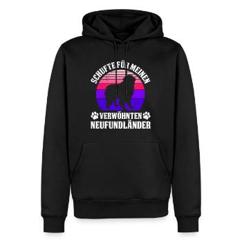 Newfie SCHUFTE FÜR MEINEN VERWÖHNTEN NEUFUNDLÄNDER - Männer Premium Bio Hoodie - Schwarz - Vorne - Nico (187cm)