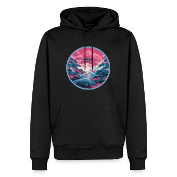 Melancholy Kanji Vaporwave Cassette Retro Music - Men’s Premium Organic Hoodie - black - Front - Nico (187cm)