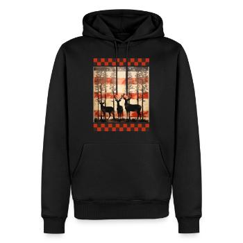 Vertikale Streifen Amerikanische Flagge Wüstenwald Tarnung - Männer Premium Bio Hoodie - Schwarz - Vorne - Nico (187cm)