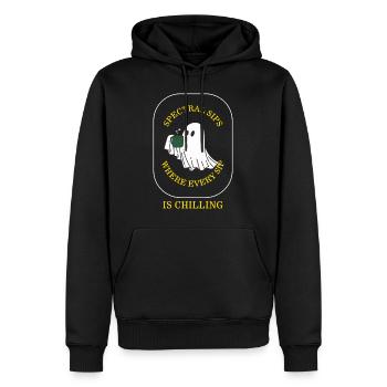 Halloween-Shirt, gespenstische Schlucke, wo jeder Schluck ist - Männer Premium Bio Hoodie - Schwarz - Vorne - Nico (187cm)