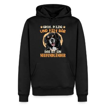 Neufundländer GROSS PELZIG UND KEIN BÄR Lustiges - Männer Premium Bio Hoodie - Schwarz - Vorne - Nico (187cm)