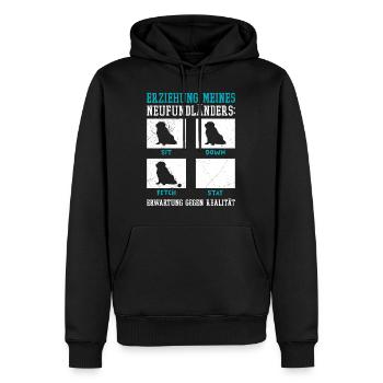 Hundetraining ERZIEHUNG MEINES NEUFUNDLÄNDERS - Männer Premium Bio Hoodie - Schwarz - Vorne - Nico (187cm)