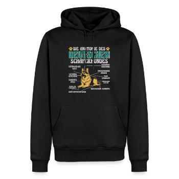 ANATOMIE DES DEUTSCHEN SCHÄFERHUNDES Lustiges - Männer Premium Bio Hoodie - Schwarz - Vorne - Nico (187cm)