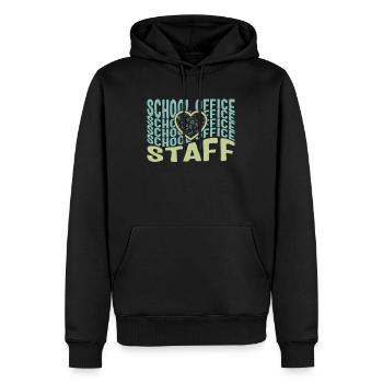 Chemise de l’école, T-shirt coeur du personnel de bureau de l’école, dos - Sweat à capuche Premium bio Homme - noir - Devant - Nico (187cm)
