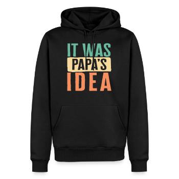 Ungdomstrøje, det var Papa's Ideas Tee, gave til - Herre Premium økologisk hoodie - sort - Foran - Nico (187cm)