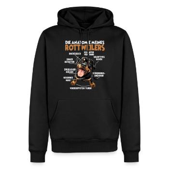 Drôle de Rottweiler T pour les promenades de chiens des propriétaires de chiens - Sweat à capuche Premium bio Homme - noir - Devant - Nico (187cm)