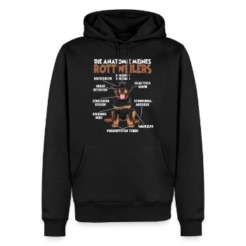 Lustiges Rottweiler Gassi T für Hundehalter Hunde - Männer Premium Bio Hoodie - Schwarz - Vorne - Nico (187cm)