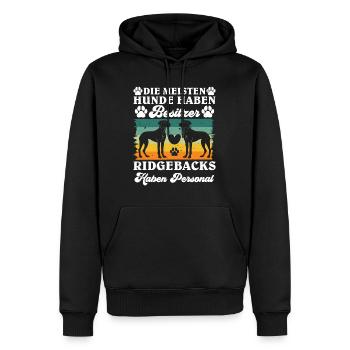 Rhodesian Ridgeback MEISTEN HUNDE HABEN BESITZER - Männer Premium Bio Hoodie - Schwarz - Vorne - Nico (187cm)