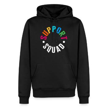 School Shirt, Support Squad Pocket Design Tee, - Men’s Premium Organic Hoodie - black - Front - Nico (187cm)