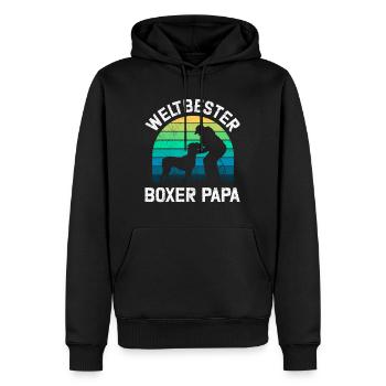 Deutscher Boxer WELTBESTER BOXER PAPA Boxer Fan - Männer Premium Bio Hoodie - Schwarz - Vorne - Nico (187cm)