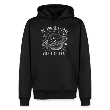 Chemise de conscience unique, moi et l’amour de soi Vibe - Sweat à capuche Premium bio Homme - noir - Devant - Nico (187cm)
