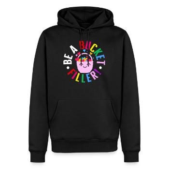 Schulschüler-Hemd, Be A Bucket Filler T-Shirt, - Männer Premium Bio Hoodie - Schwarz - Vorne - Nico (187cm)