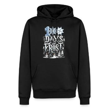 Schulhemd, 100 Tage Frost funkelnd - Männer Premium Bio Hoodie - Schwarz - Vorne - Nico (187cm)