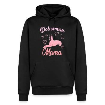 DOBERMAN MAMA Dobermänner Besitzerin Dobie - Männer Premium Bio Hoodie - Schwarz - Vorne - Nico (187cm)