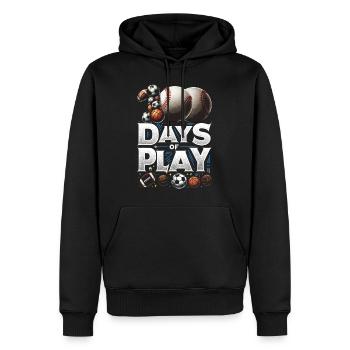 Schulshirt, 100 Tage Schul-Baseball-Fußball - Männer Premium Bio Hoodie - Schwarz - Vorne - Nico (187cm)