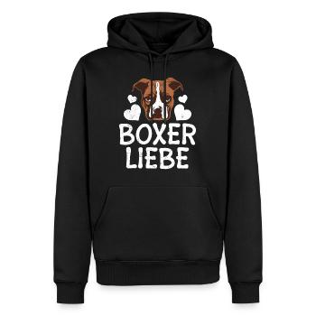 Deutscher Boxer Hund BOXER LOVE Hundebesitzerin - Männer Premium Bio Hoodie - Schwarz - Vorne - Nico (187cm)