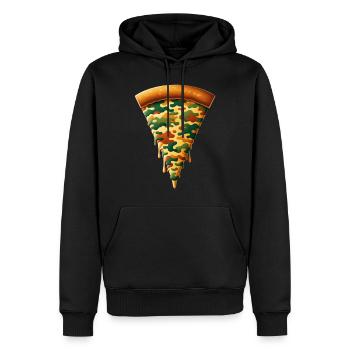 Pizza Camo Military Child Month Tribute - Men’s Premium Organic Hoodie - black - Front - Nico (187cm)