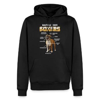 Deutscher Boxer BAUTEILE EINES BOXERS Lustiges - Männer Premium Bio Hoodie - Schwarz - Vorne - Nico (187cm)