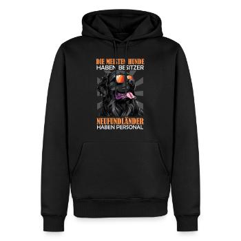 Newfie DIE MEISTEN HUNDE HABEN BESITZER - Männer Premium Bio Hoodie - Schwarz - Vorne - Nico (187cm)