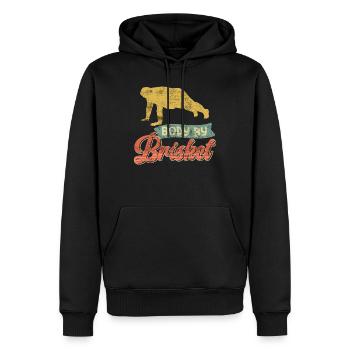 Mangeur de viande BODY BY BRISKET Amateur de viande - Sweat à capuche Premium bio Homme - noir - Devant - Nico (187cm)