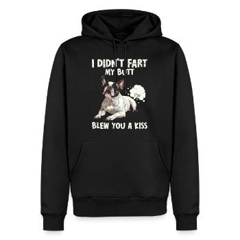 Le bouledogue français n’a pas pété mes fesses - Sweat à capuche Premium bio Homme - noir - Devant - Nico (187cm)