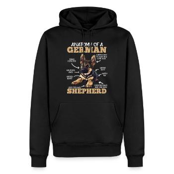 Anatomy of German Shepherd Funny - Men’s Premium Organic Hoodie - black - Front - Nico (187cm)