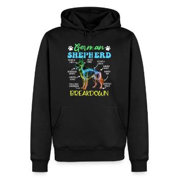 German Shepherd BREAKDOWN Lustiges Schäferhund - Männer Premium Bio Hoodie - Schwarz - Vorne - Nico (187cm)