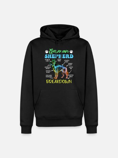 German Shepherd BREAKDOWN Lustiges Schäferhund - Männer Premium Bio Hoodie - Schwarz