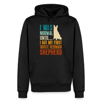 German Shepherd Owner Until my First White German - Men’s Premium Organic Hoodie - black - Front - Nico (187cm)