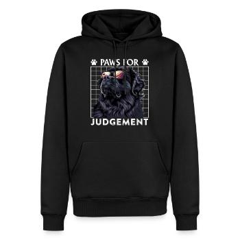 Neufundländer PAWS FOR JUDGEMENT Neufundländer - Männer Premium Bio Hoodie - Schwarz - Vorne - Nico (187cm)