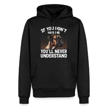 Boxer Dog IF YOU DON'T OWE ONE German Boxer - Men’s Premium Organic Hoodie - black - Front - Nico (187cm)