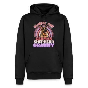 Deutscher Schäferhund NUMBER ONE SHEPHERD GRANNY - Männer Premium Bio Hoodie - Schwarz - Vorne - Nico (187cm)