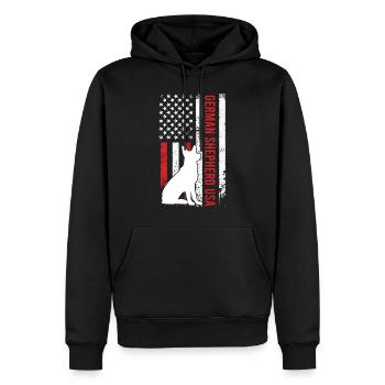 GERMAN SHEPHERD USA Deutscher Schäferhund Besitzer - Männer Premium Bio Hoodie - Schwarz - Vorne - Nico (187cm)