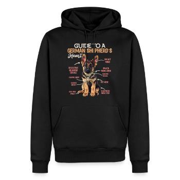 Berger allemand GUIDE DU CŒUR D’UN BERGER ALLEMAND - Sweat à capuche Premium bio Homme - noir - Devant - Nico (187cm)
