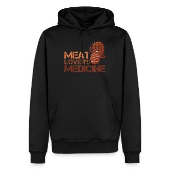 Fleisch Fan MEAT LOVER’S MEDICINE Anti Vegan - Sweat à capuche Premium bio Homme - noir - Devant - Nico (187cm)
