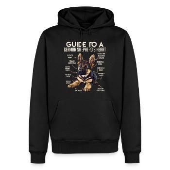 Berger allemand GUIDE DU CŒUR D’UN BERGER ALLEMAND - Sweat à capuche Premium bio Homme - noir - Devant - Nico (187cm)