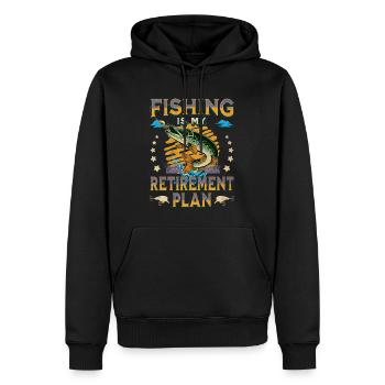 Fishing Is My Retirement Plan Sport Fishing Angler - Men’s Premium Organic Hoodie - black - Front - Nico (187cm)
