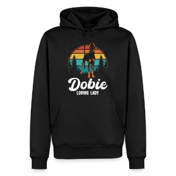 DOBIE LOVING LADY Doberman Cool Propriétaire Femmes - Sweat à capuche Premium bio Homme - noir - Devant - Nico (187cm)
